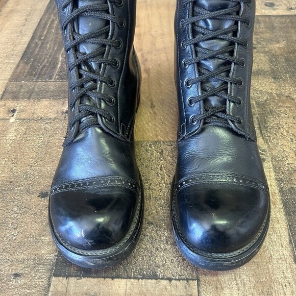 Double H 975 Vintage Cap Toe Black Jump Boots Mens 8 D - Picture 6 of 12